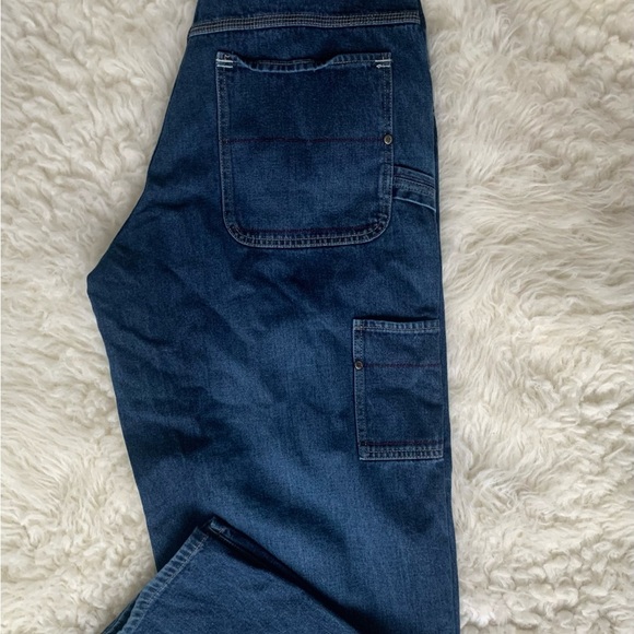 Y2K Schott Bros NYC Men's Denim Jeans Stiched Logo Streetwear Baggy Size: 34 - Picture 3 of 11